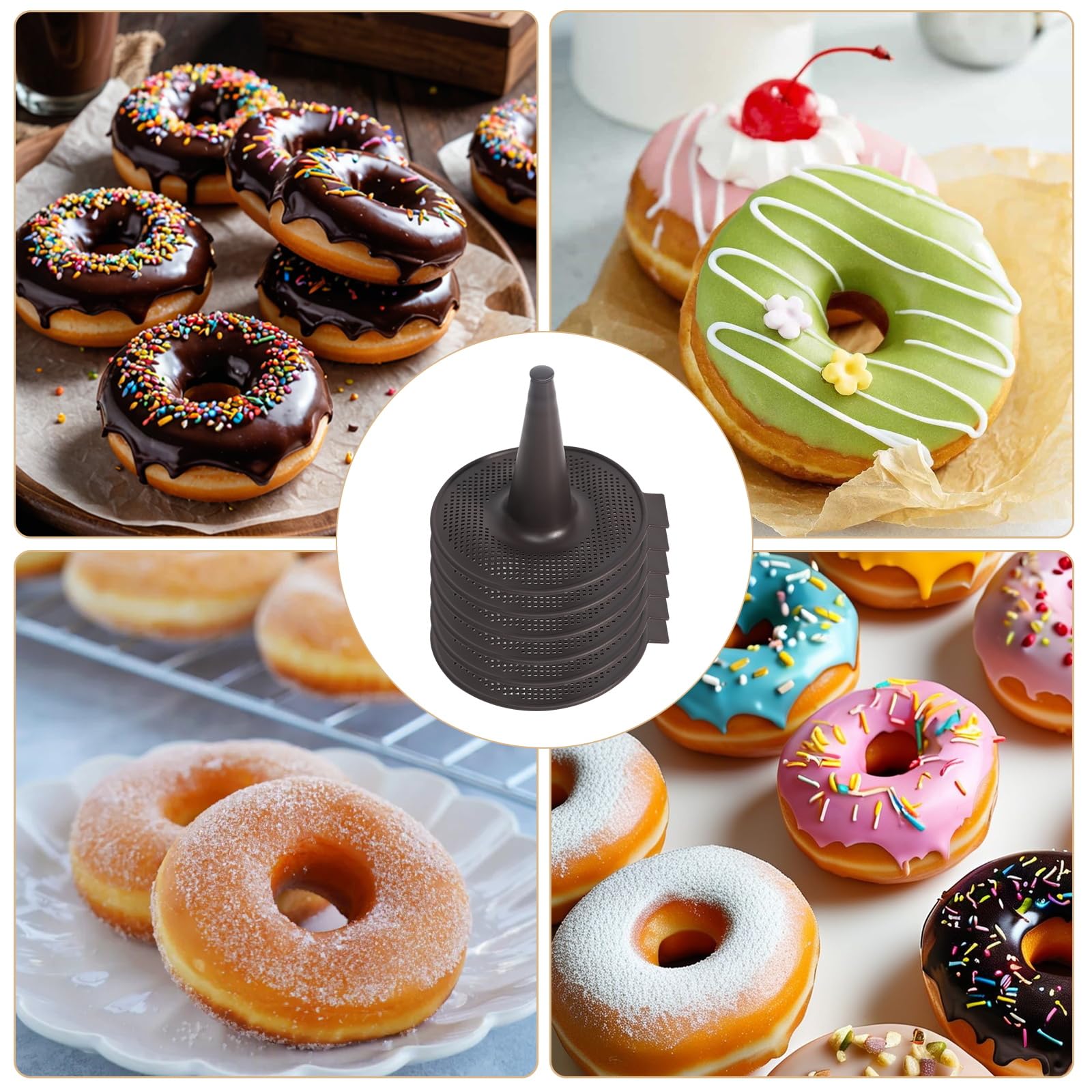GOSHIES Bagel- und Donutbackform 6 Stück Silicone Molds conical Shape