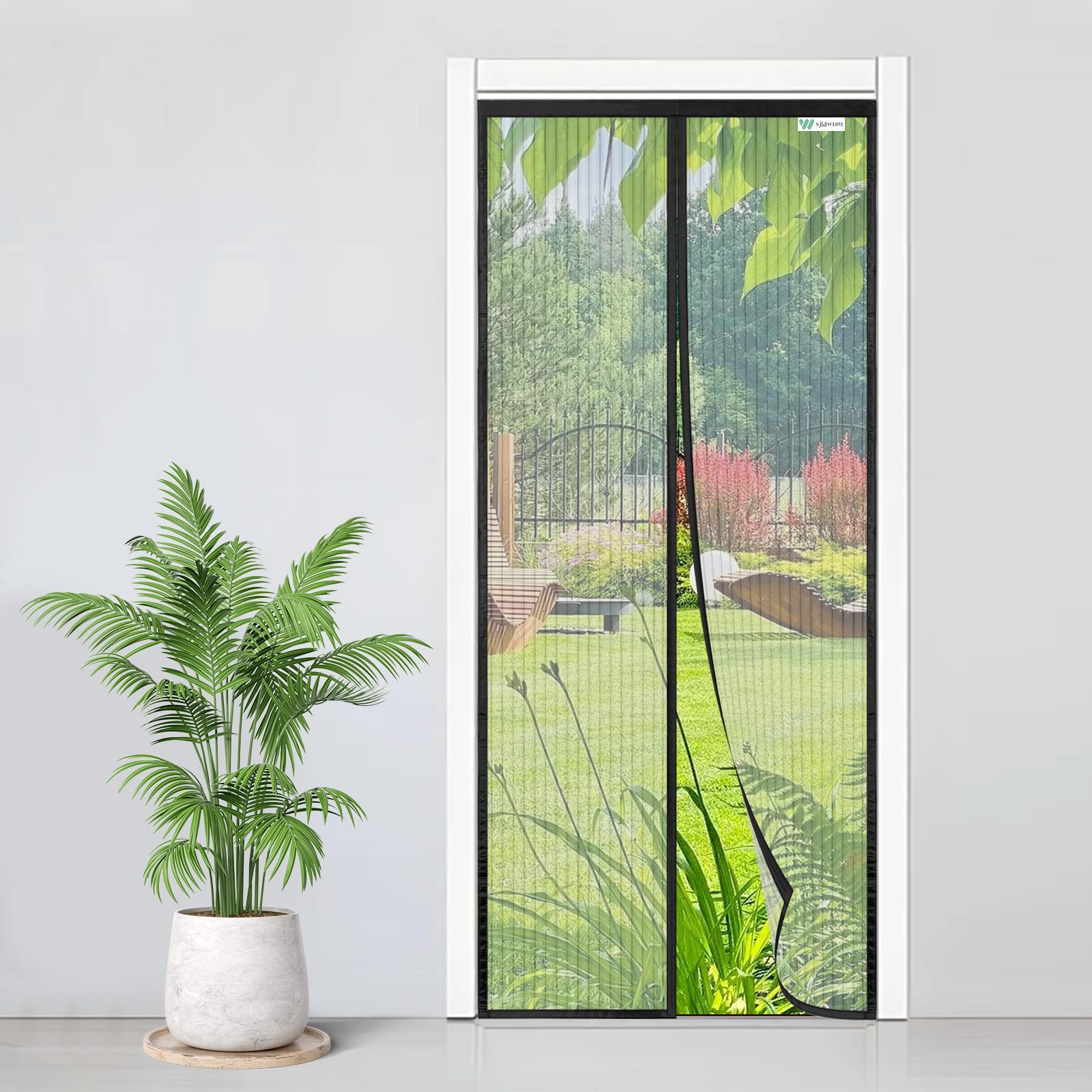 Zanzariera Magnetica 120x220cm, Zanzariera Porta Finestra Tenda Nero, Tenda Magnetica Si Impedisce agli Insetti, Facile da Installare, Chiusura Automatica per Balcone, Soggiorno, Cantine, Terrazze