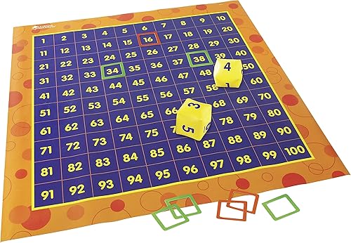 Learning Resources Tapete de 100 actividades artículos imprescindibles para el aula, suministros de educación en casa, manipuladores de matemáticas,