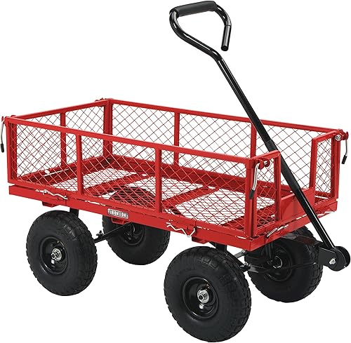 Ironton Carrito de jardín de acero - 400 libras. Capacidad, 38in.L x 18 12in.W x 21in.H