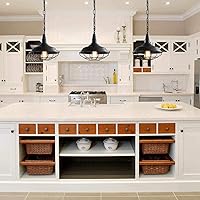 Vista 3 de Industrial Pendant Lights 2 Pack Farmhouse Pendant Lights with Adjustable Chain, D10.2 Rustic Pendant Lighting Barn Black Metal Hanging Lights with