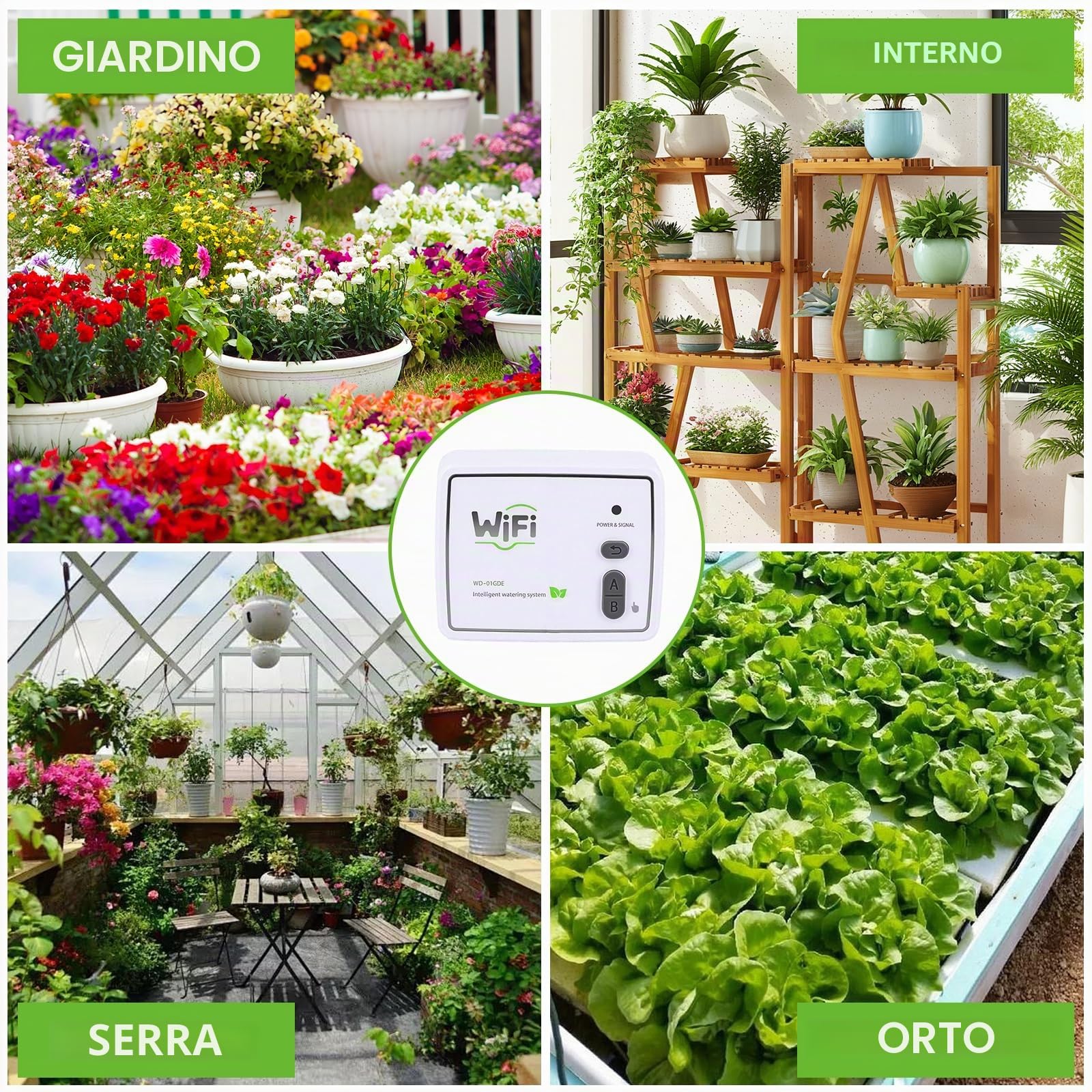 Sistema di Irrigazione Automatica WiFi per Piante da Interno, Controllo tramite App, Doppio Canale Indipendente, Kit di Irrigazione a Goccia per Fino a 20 Piante in Vaso