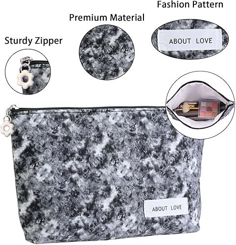 Miniatura 4 de SEAMOON Bolsa de cosméticos, bolsa de maquillaje estética,Pequeña bolsa de maquillaje para viajes,Bolsa de cosméticos de gran capacidad para