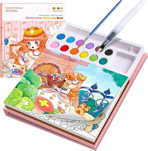 PIRIE Princess Paint with Water Coloring Books for Kids,Watercolor Painting Sets Painting Activity for Kids Ages 3 4 5 6 7 8+,Birthday Gifts Arts & Crafts Toy
