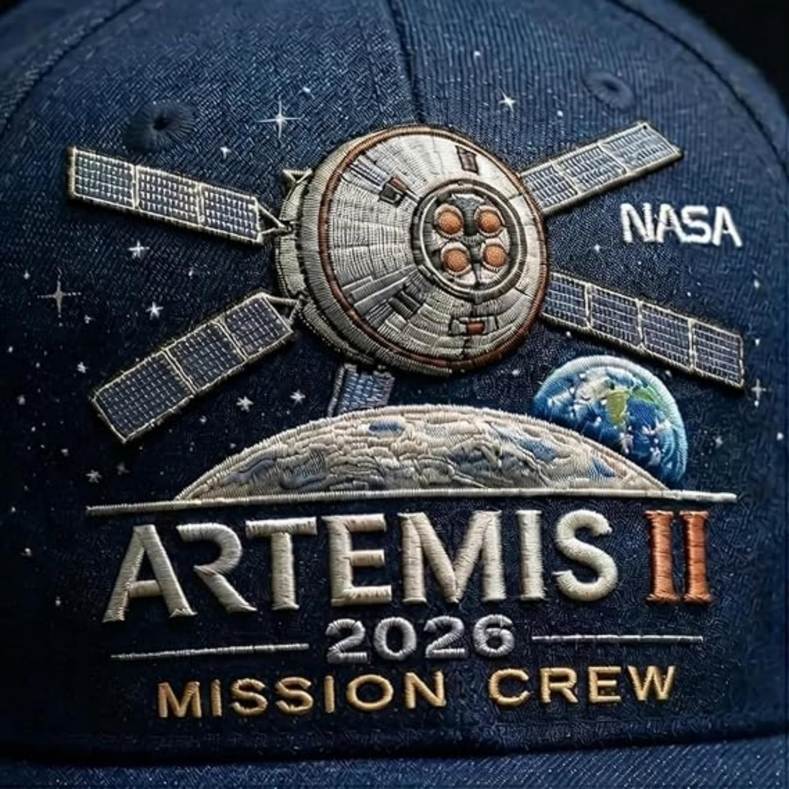 Artemis II Lunar Mission Commemorative Cap, Adjustable Embroidered Baseball Hat for Men & Women, NASA Space Gear — view 4