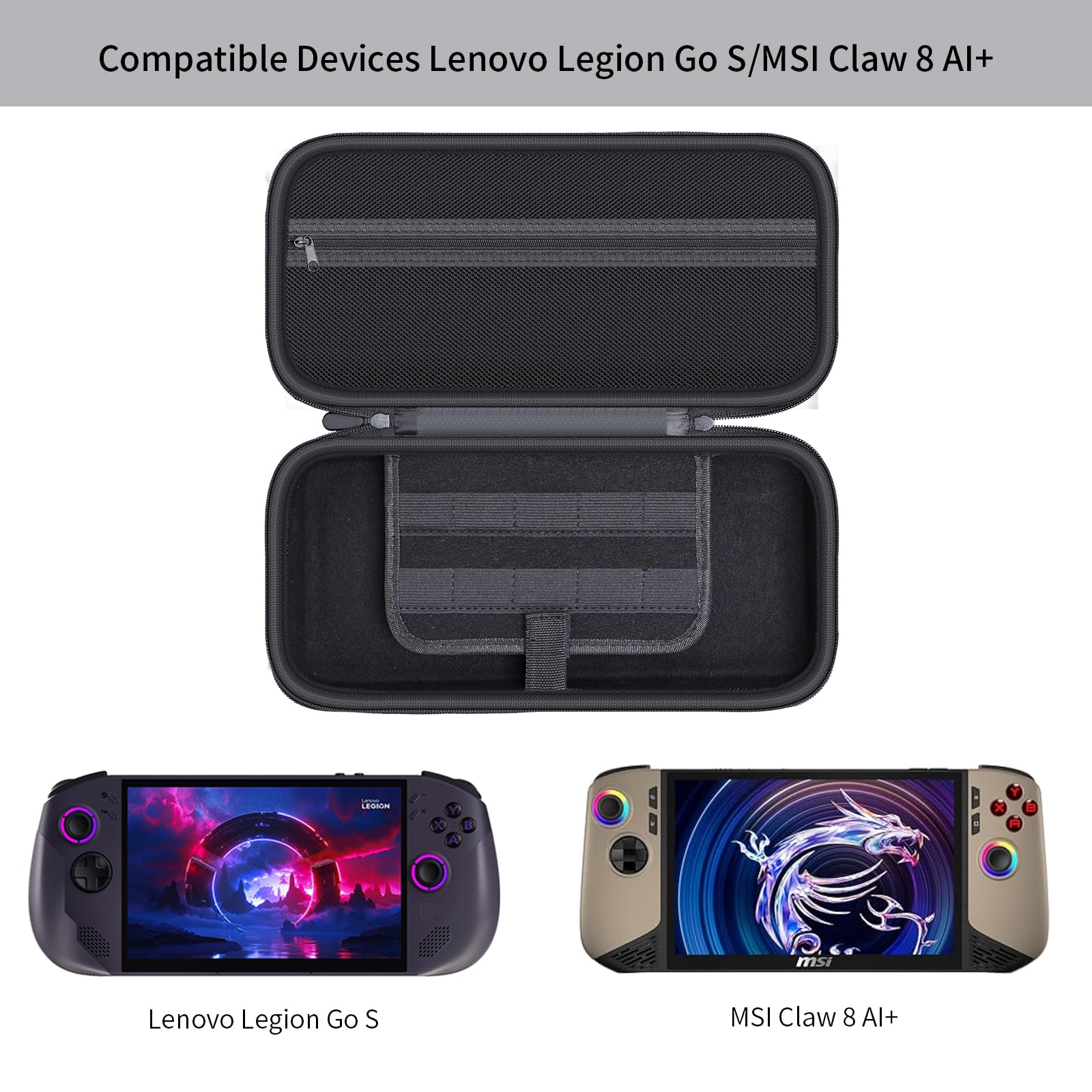 Protective Carrying Case for Lenovo Legion Go 2 / Legion Go S, MSI Claw 8 AI+ Gaming Handheld Consoles — view 2