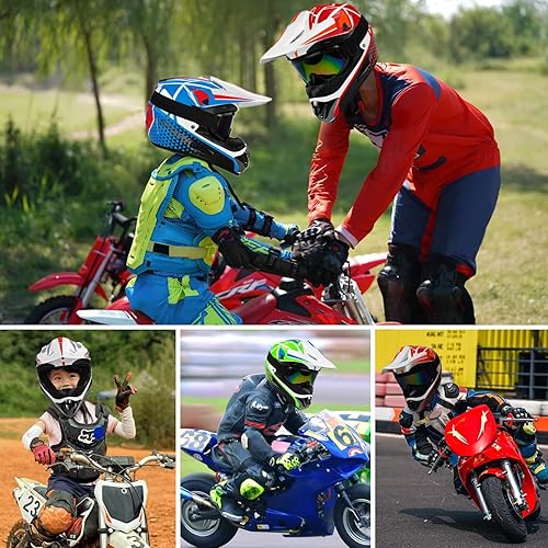 Miniatura 3 de Casco de motocross para jóvenes, cascos de motocicleta para niños, bicicleta de montaña todoterreno para adultos, BMX MX, ATV, cascos unisex de cara