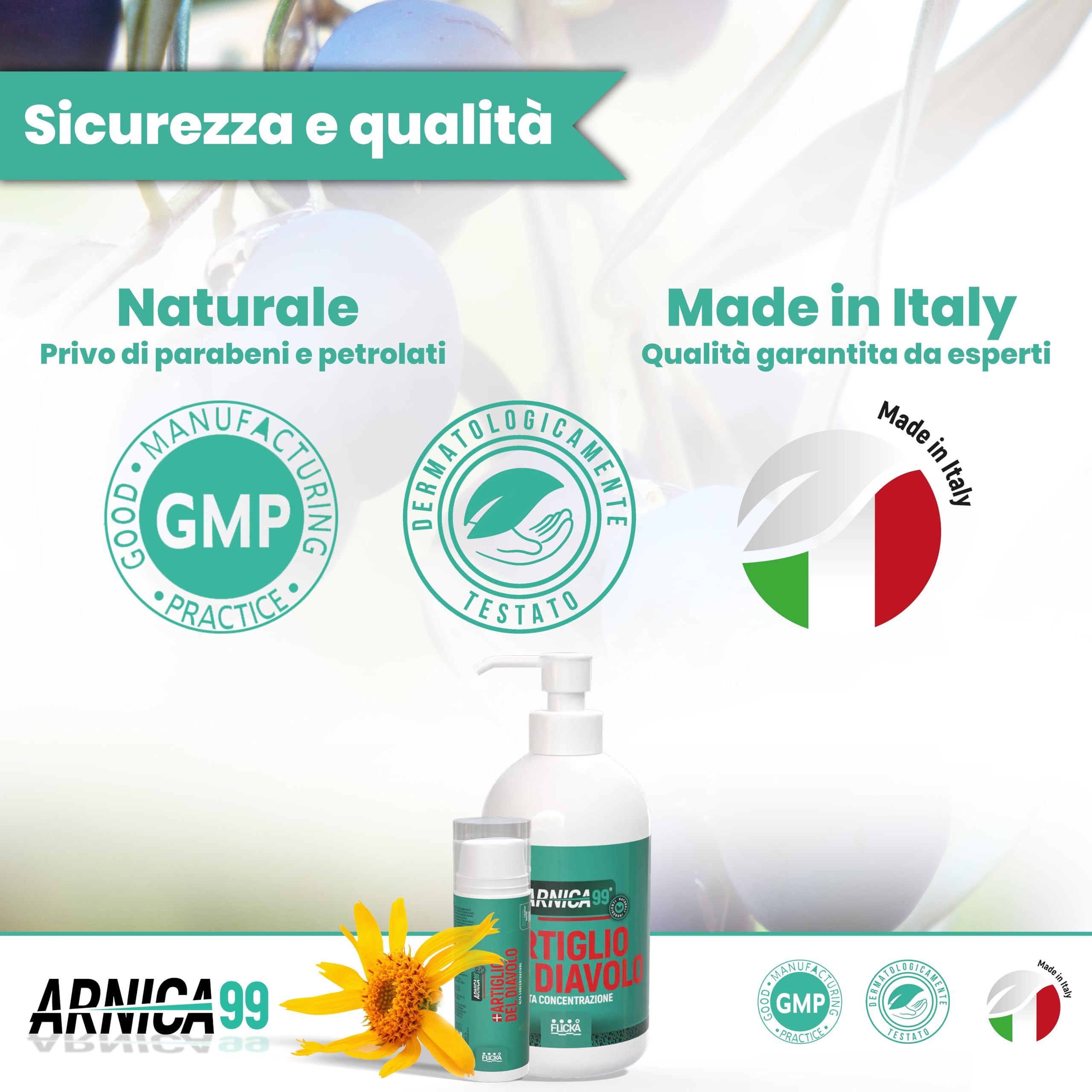 CREMA ARNICA e ARTIGLIO DEL DIAVOLO Gel Forte Arnica per Cavalli uso umano, crema riscaldante muscoli sportiva pomata forte Azione rapida 100% Naturale Italiana