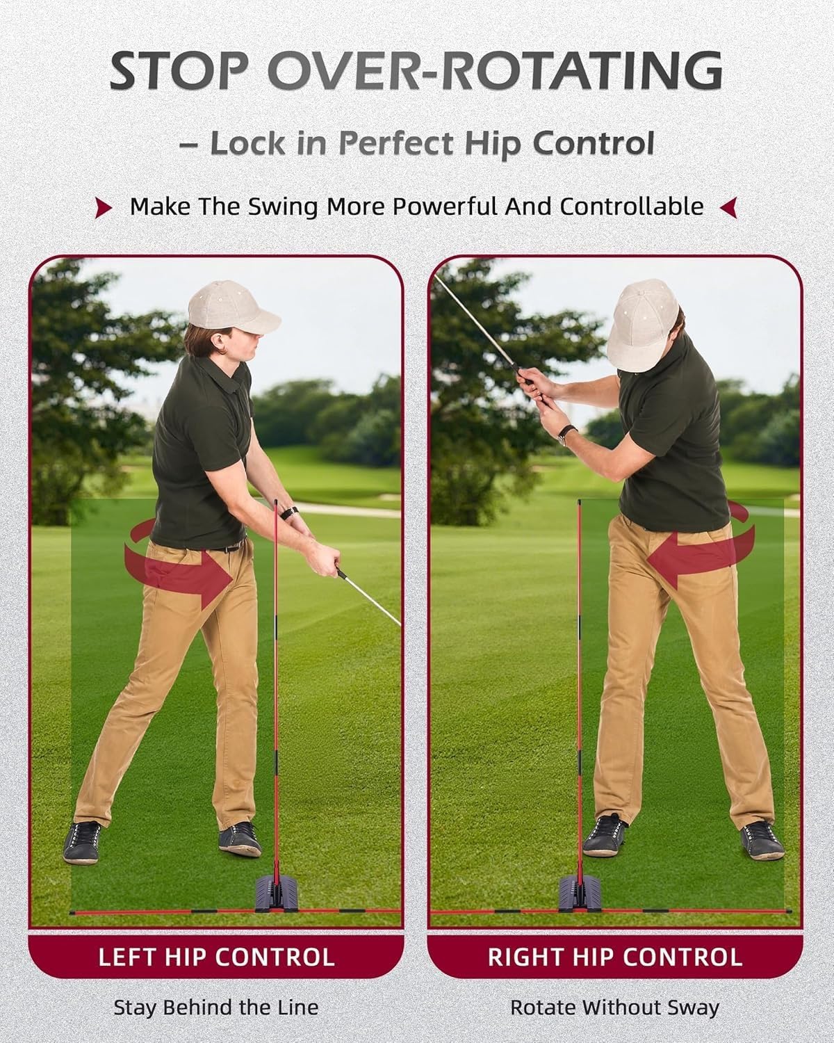 Golf Alignment Stick, Swing Trainer, Posture Corrector Trainging Aid, Swing Plane Trainer for Aiming, Putting, Swing/Golf Practice Tools