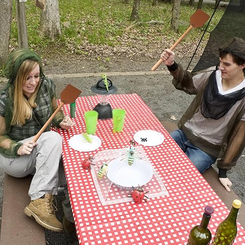 Miniatura 2 de Matamoscas de piel sintética para moscas de alta resistencia, control de avispas y mosquitos, diseño rústico, 19.48 pulgadas, con mango largo de