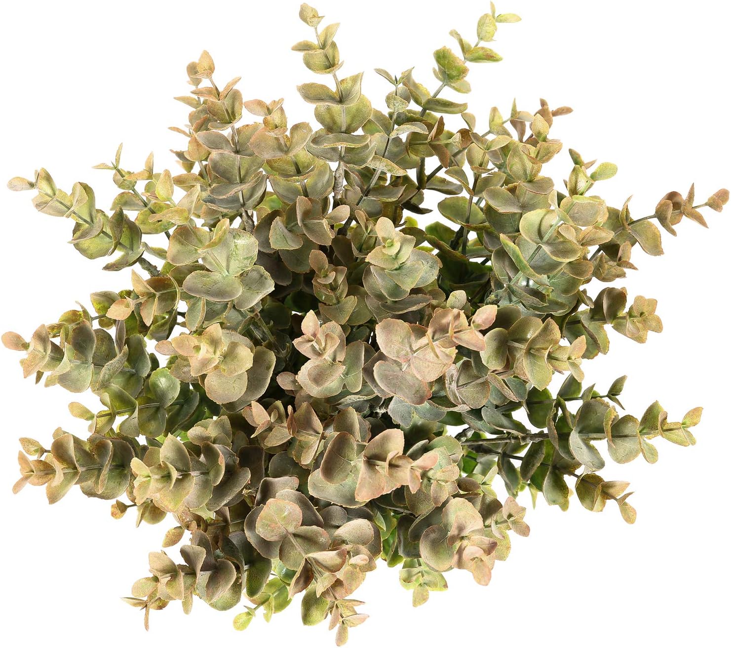 Flojery 4Pcs Artificial Eucalyptus Plant Fake Silver Dollar Eucalyptus Branches Greenery Wedding Jungle Theme Party Home Decor (Fall Green)
