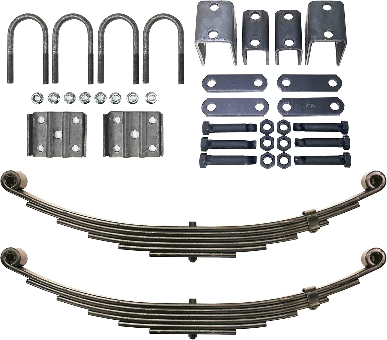 LIBRA 7000# 7k Single Trailer Axle Suspension Kit Leaf Spring/U-Bolt/Hanger Kit