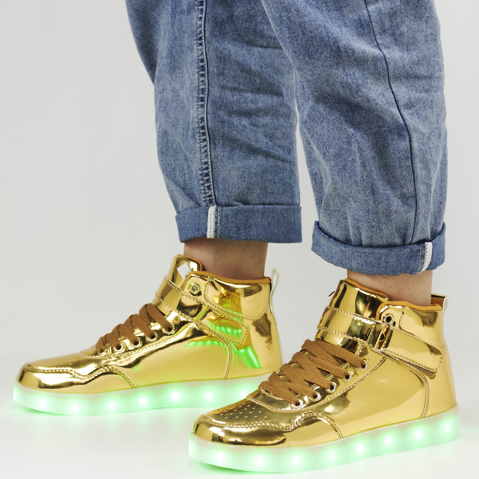 APTESOL Scarpe da ginnastica unisex con luci a LED, alte e luminose, per donne e uomini