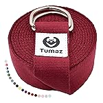 Tumaz Yoga Strap/Stretch Bands [15+ Colors, 6/8/10 Feet Options] with Extra Safe Adjustable D-Ring Buckle, Durable and Comfy Delicate Texture - Best for Daily Stretching, Physical Therapy, Fitness