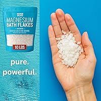 Vista 3 de Copos de magnesio para el baño - Cloruro de magnesio en copos - Sales del Mar Muerto para remojo, 10 LBS
