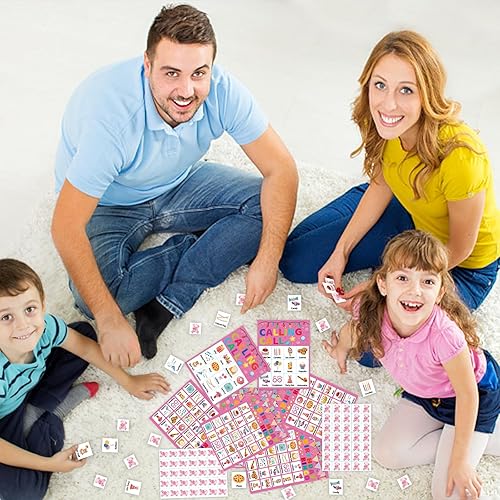 Miniatura 5 de Juego de bingo de cumpleaños para niños, niñas y adultos, tarjetas de bingo de cumpleaños para 24 jugadores, suministros de fiesta de cumpleaños,