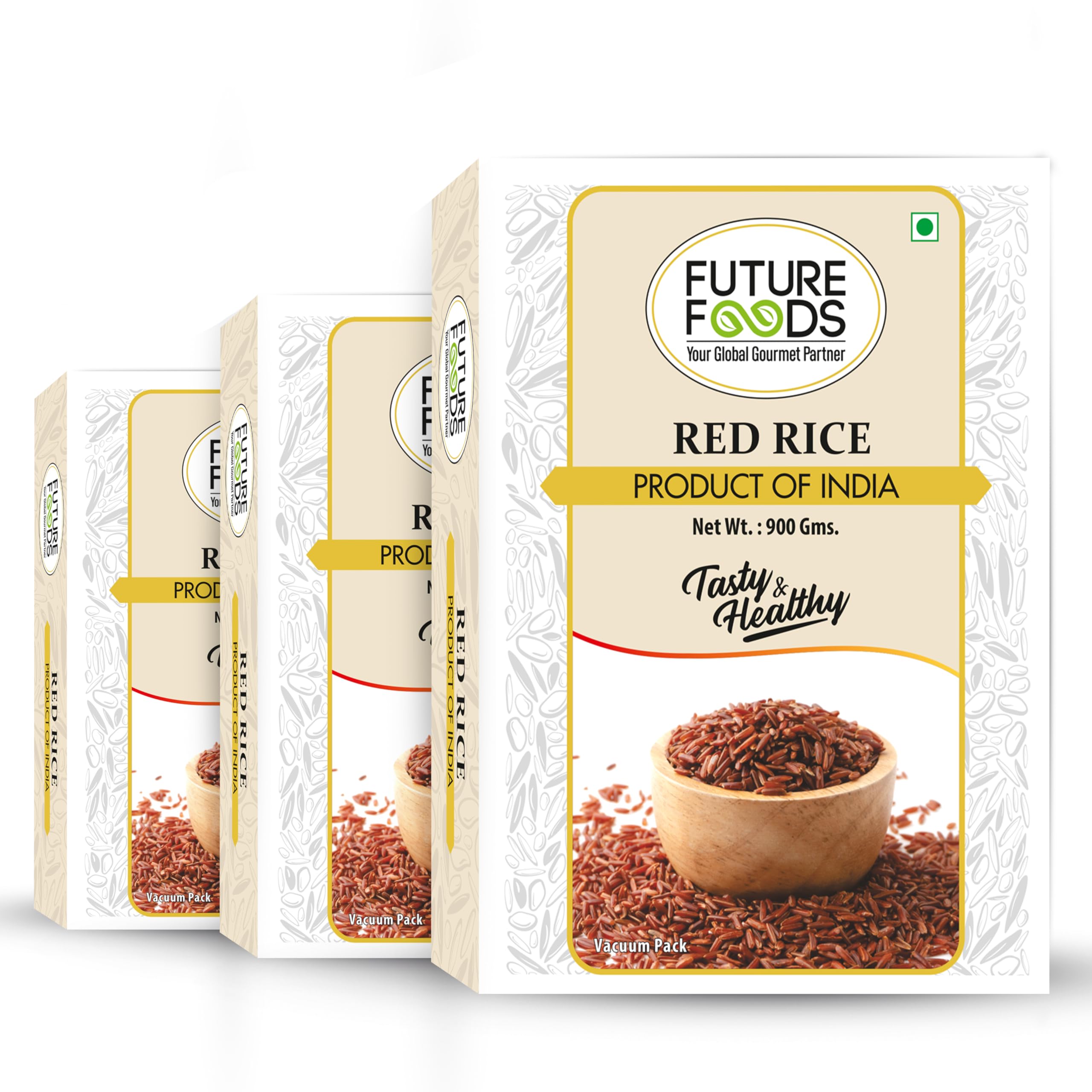 Future Foods Premium Red Rice 900g | Rich in Antioxidants | Multiple Health Benefits | Ideal for Diabetic Patients | Supports Digestion | Fiber Rich | Iron & Vitamin Rich (Pack of 3)