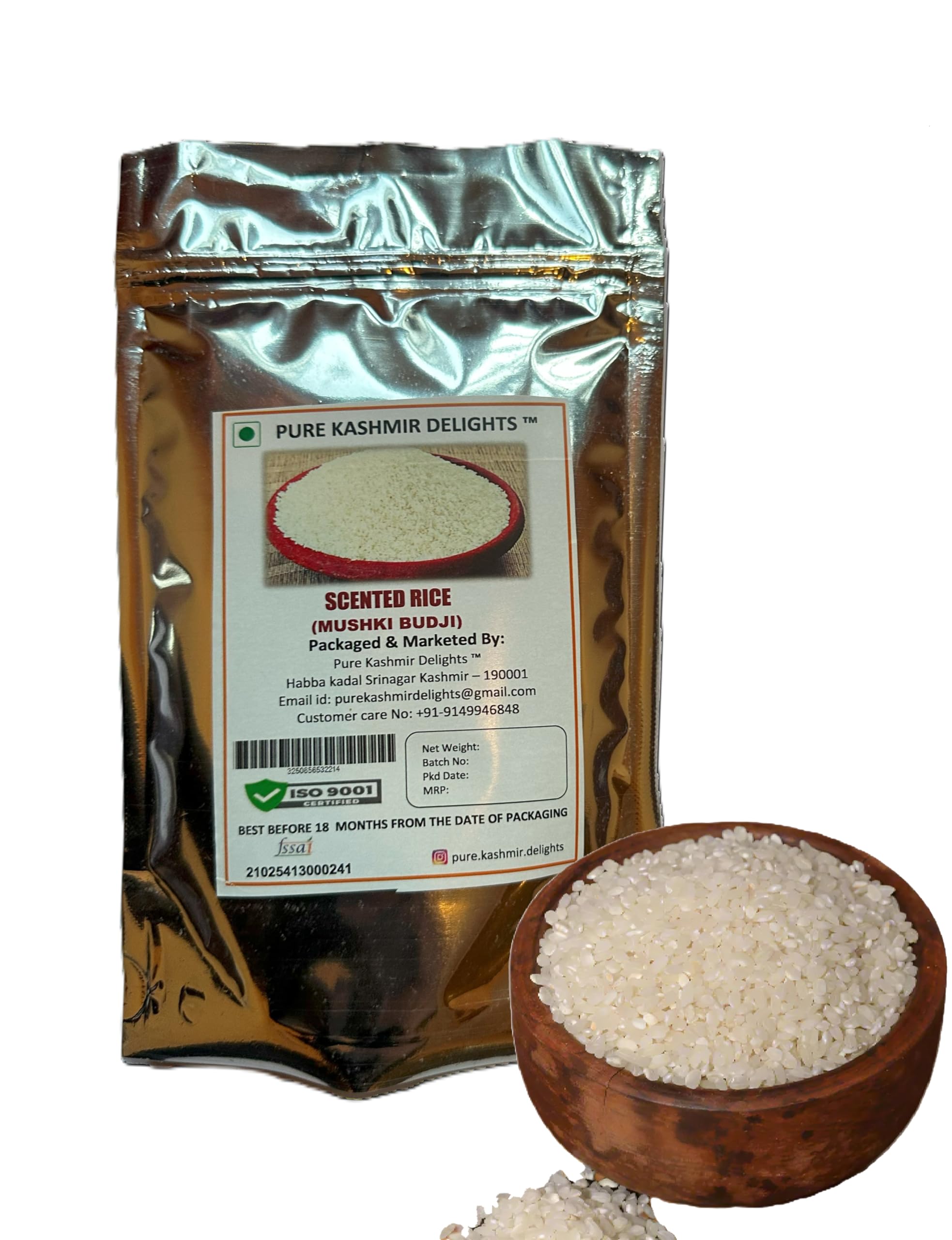 Pure Kashmir Delights Kashmiri Scented Rice Mushk Budji 1kg | Authentic Long Grain Aromatic | Natural & Allergen-Free Traditional Rice for Biryani | Pulav & Daily Meals - Pack of 1-image-43