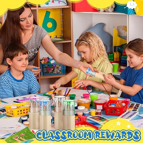 Miniatura 7 de Fulmoon Paquete de 100 mini lápices de colores con sacapuntas, recuerdos de fiesta de aula a granel, juegos de crayones portátiles para dibujo de