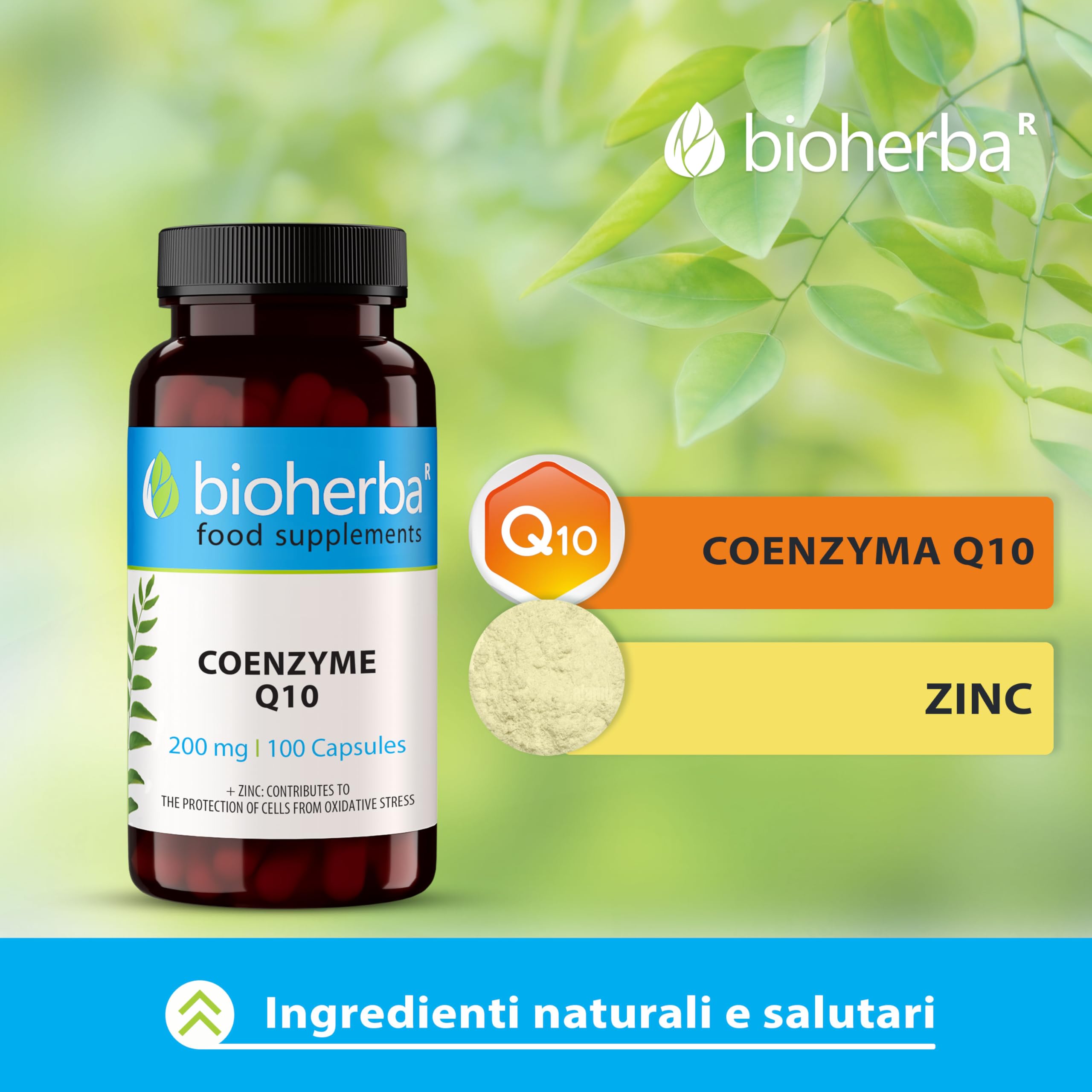 Coenzima Q10 – 100 Capsule da 200 mg | Con Zinco – Integratore Alimentare – Bioherba (1)