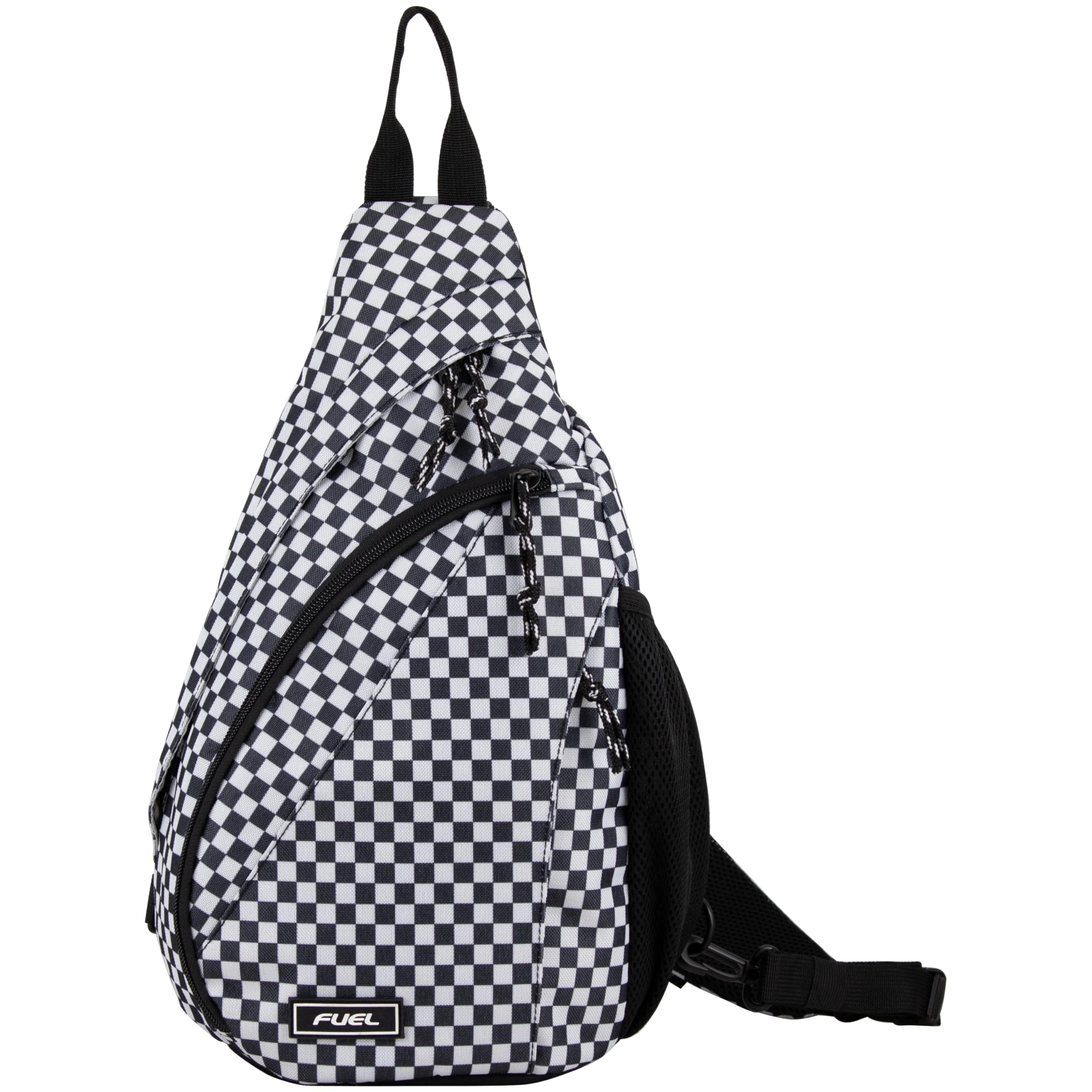 FUEL Sling Bag Hiking Travel Backpack Crossbody Chest Daypack for Men and Women Large Riptide Lightweight Checker