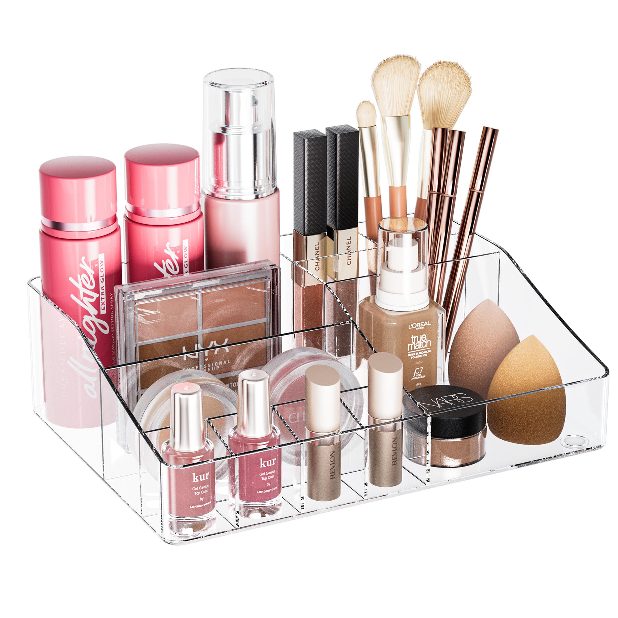 DancesCat Clear Makeup Organizer, Transparent Cosmetic Organisers for Lipsticks Jewelry, Nail Care