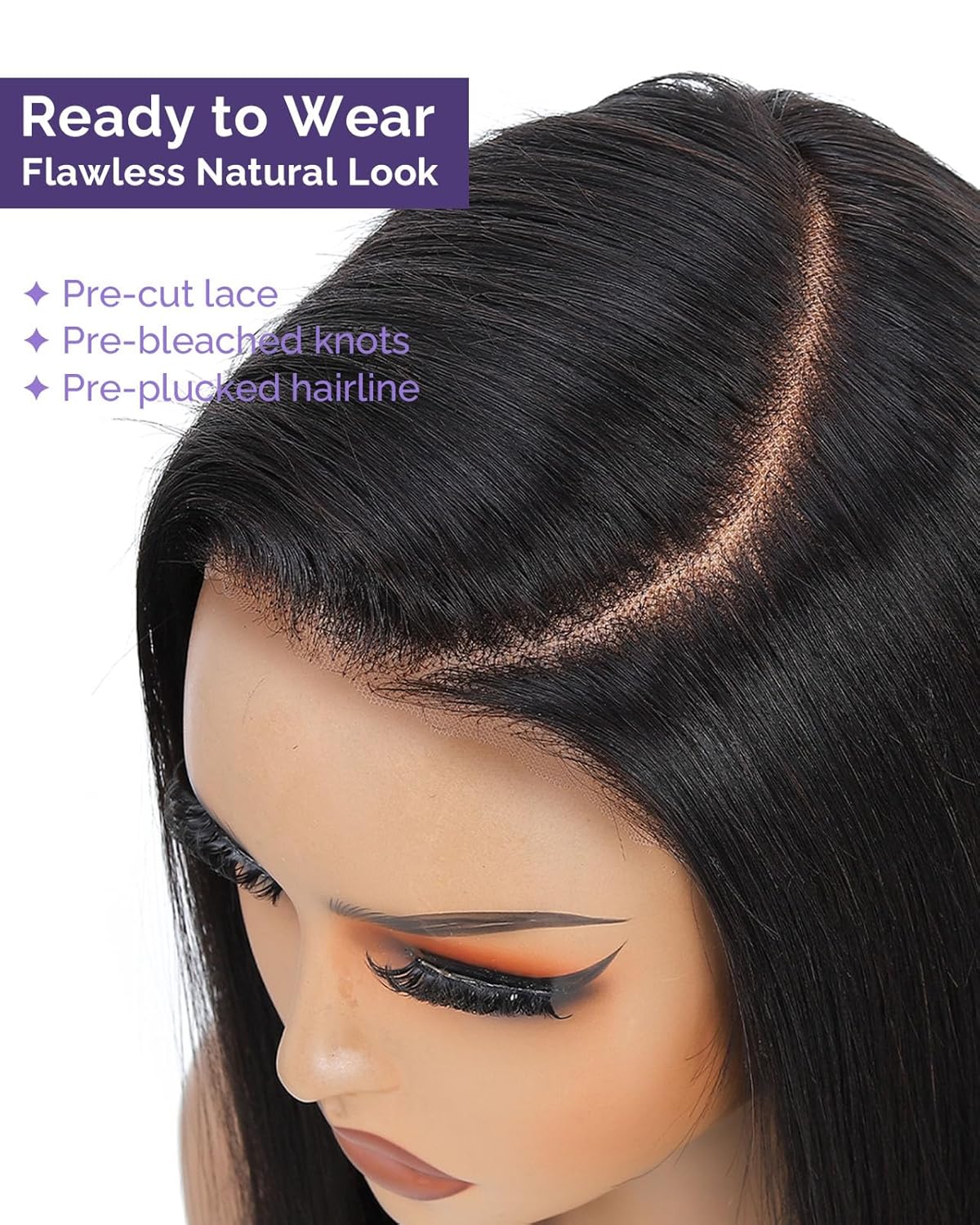 13x6 Lace Front Wigs Human Hair for Black Women – Wear and Go Glueless Wigs Human Hair Pre-Plucked Pre-Cut Straight HD Frontal Wig with Bleached Knots, Natural Color, 200% Density, 20 Inch