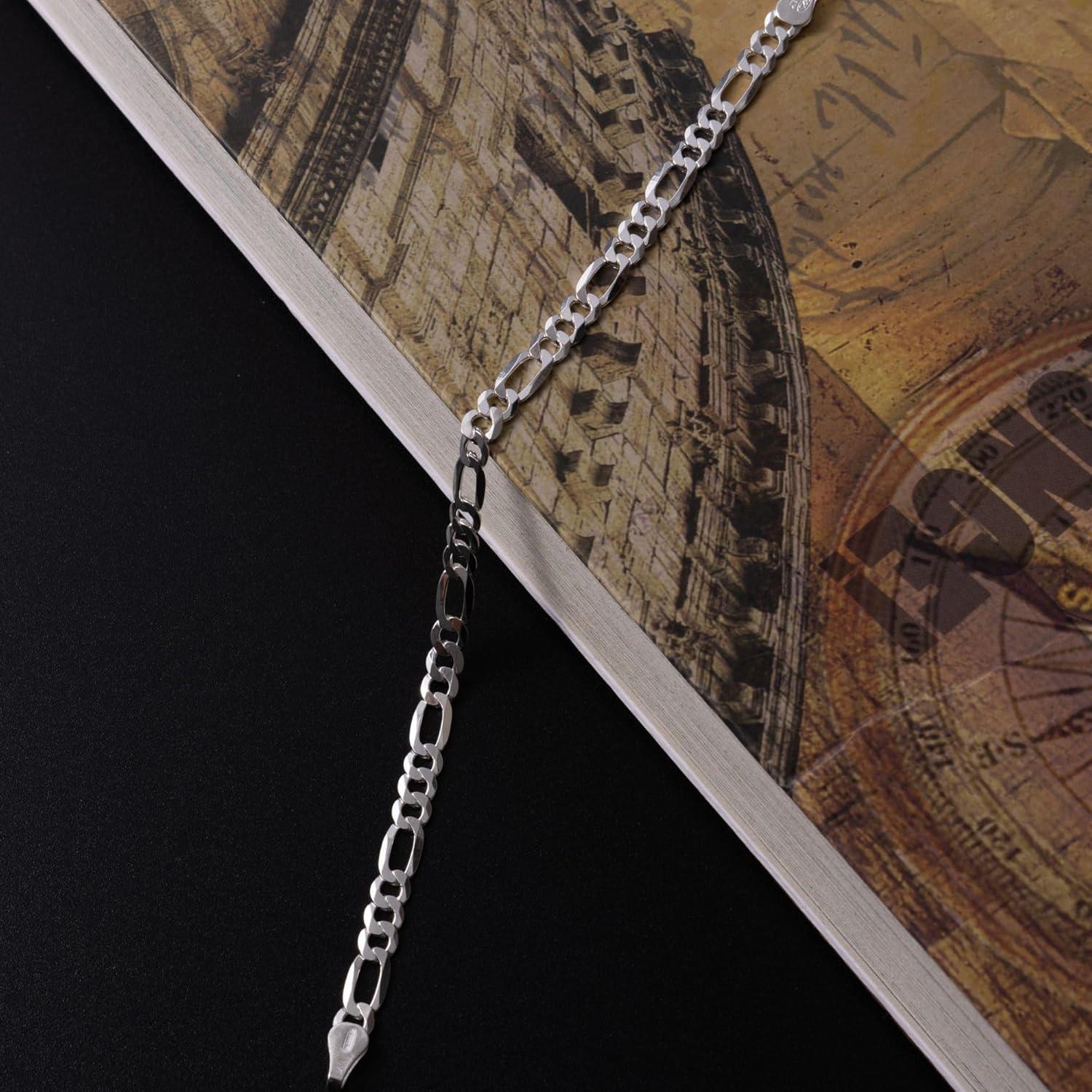 QUADRI Figaro Link Chain in 925 Sterling Silver, Italian 5mm Bracelet for Men Women, 7 to 8.5 Inch, Made in Italy, Gift Box Included - Image 4