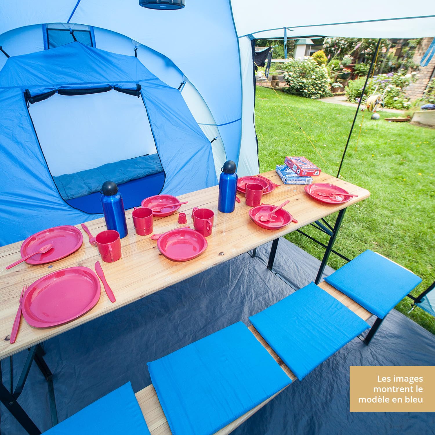 skandika Daytona XXL - Tente familiale dôme 6 Personnes - 570 x 390 cm - Colonne d'eau 3000 mm |Tente familiale avec 3 Grandes cabines de Couchage