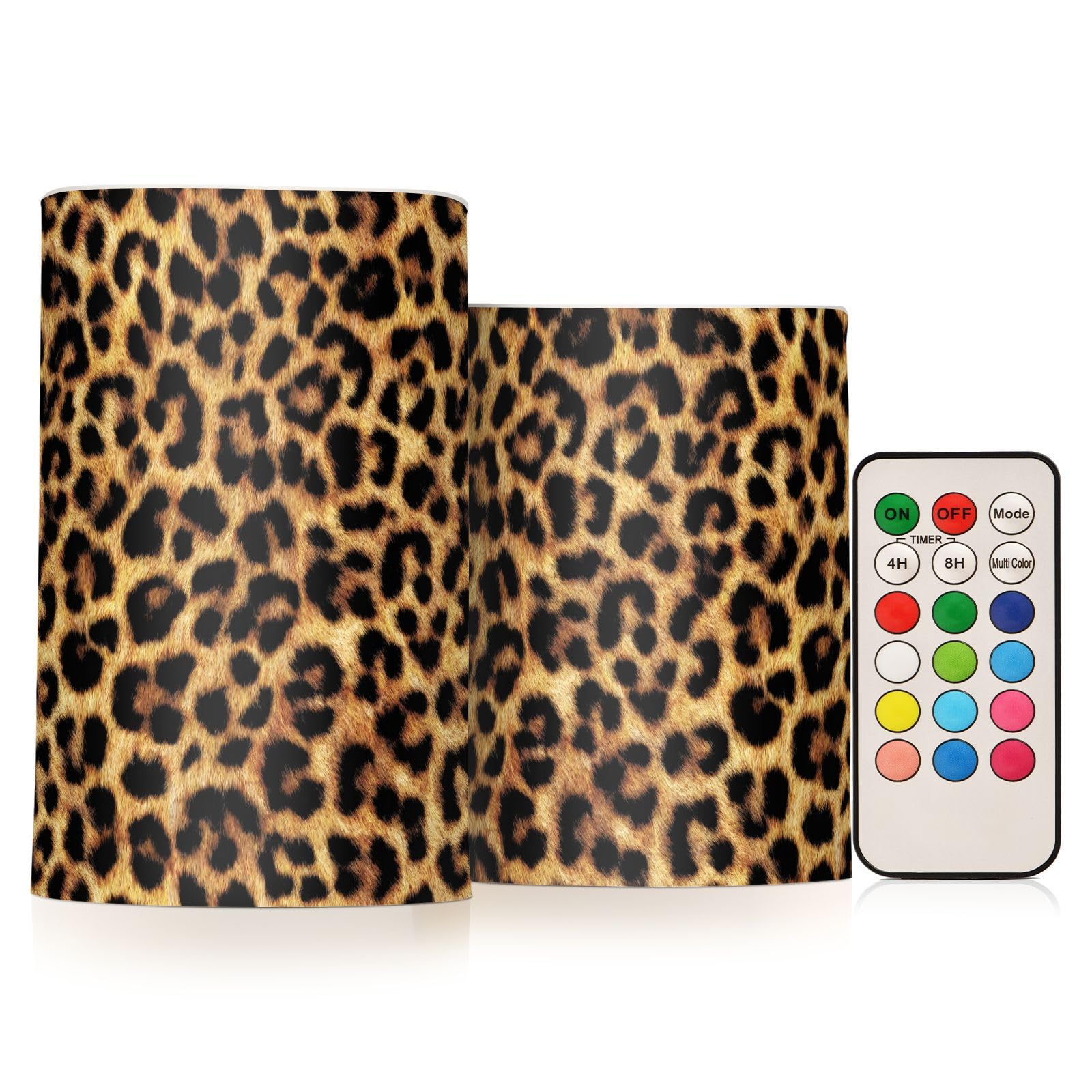 Velas parpadeantes sin llama led de leopardo programables a pilas 8