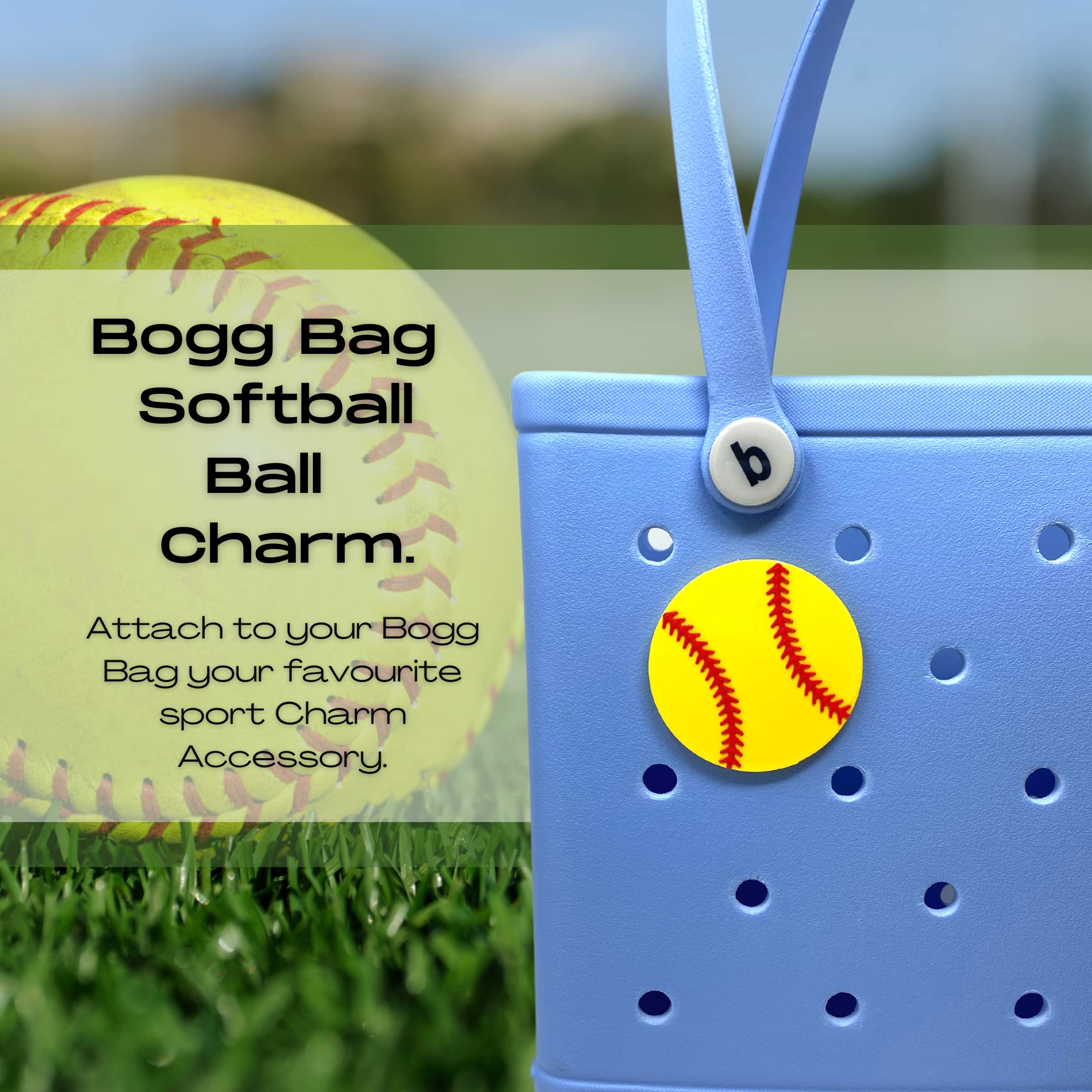 BOGLETS – zawieszka sportowa do softballu – ozdobne akcesoria do charmsów kompatybilne z torbami typu Bogg, po prostu torbami południowymi i innymi torbami typu tote, Charm, Tworzywo sztuczne, Bez kamienia szlachetnego
