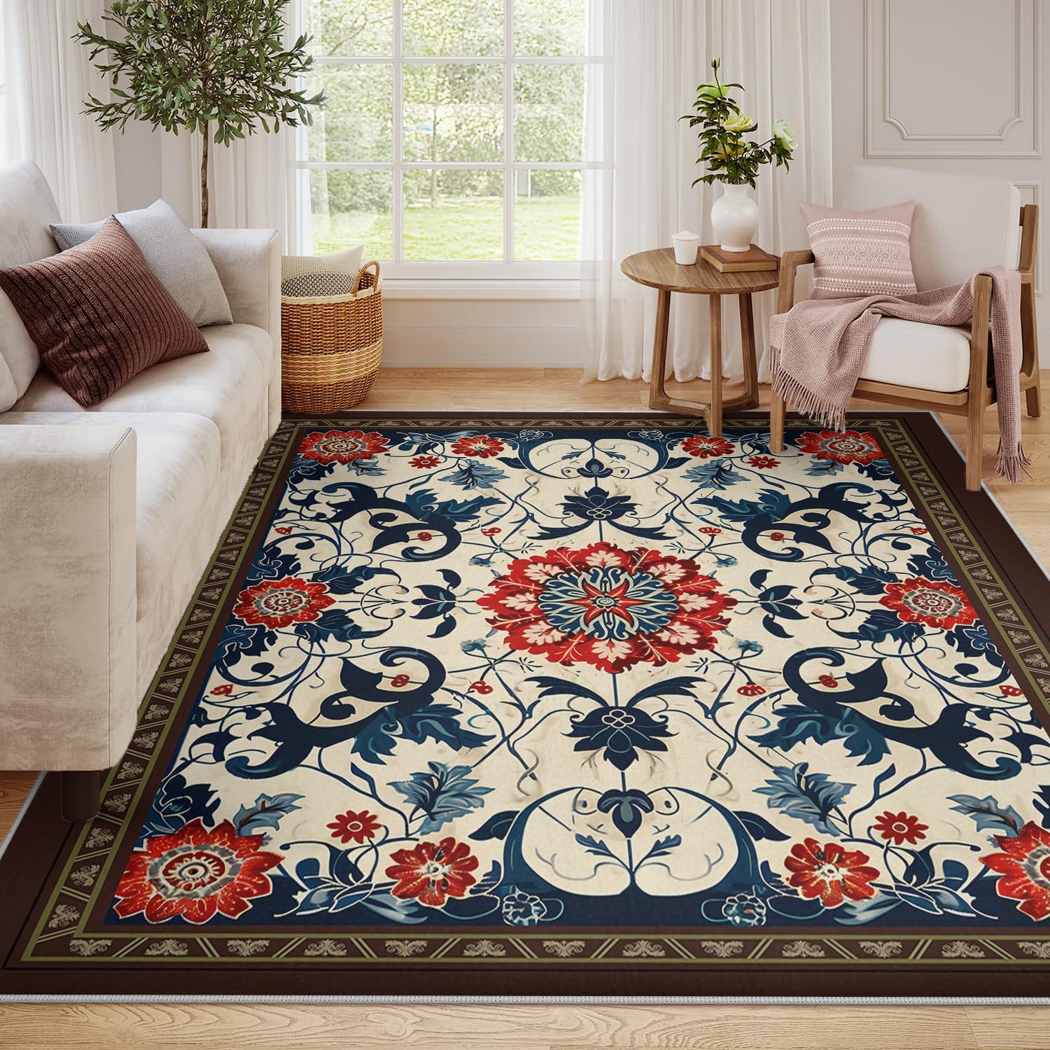Tapis de salon antiglisse lavable pour salle de jeux