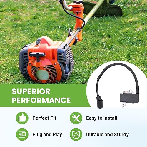 Miniatura 5 de 545046701 Módulo de bobina de encendido con bujía para Husqvarna 125C 125E 125L 125R 125RJ 125LDX 128L 128C 128R 128LDX Trimmer Edger Brushcutter