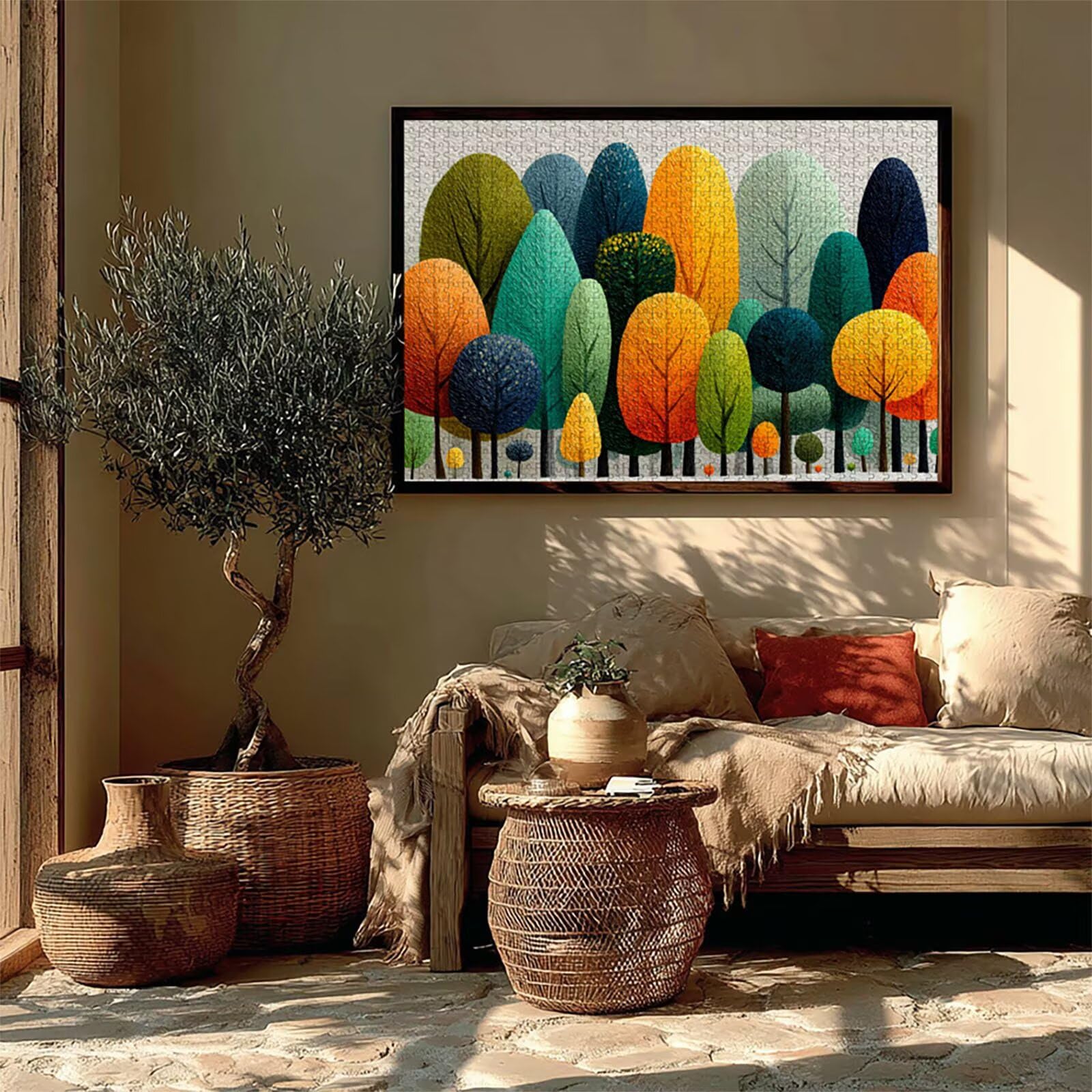Puzzle Arte con Scatola Colore, Albero Puzzle Legno 5000 Pezzi Adulti 156x105cm, Attività di Intrattenimento ad Alta Difficoltà, DIY Classici Gioco, Jigsaw Per Tutta La Famiglia, Estate Regalo, W-8644