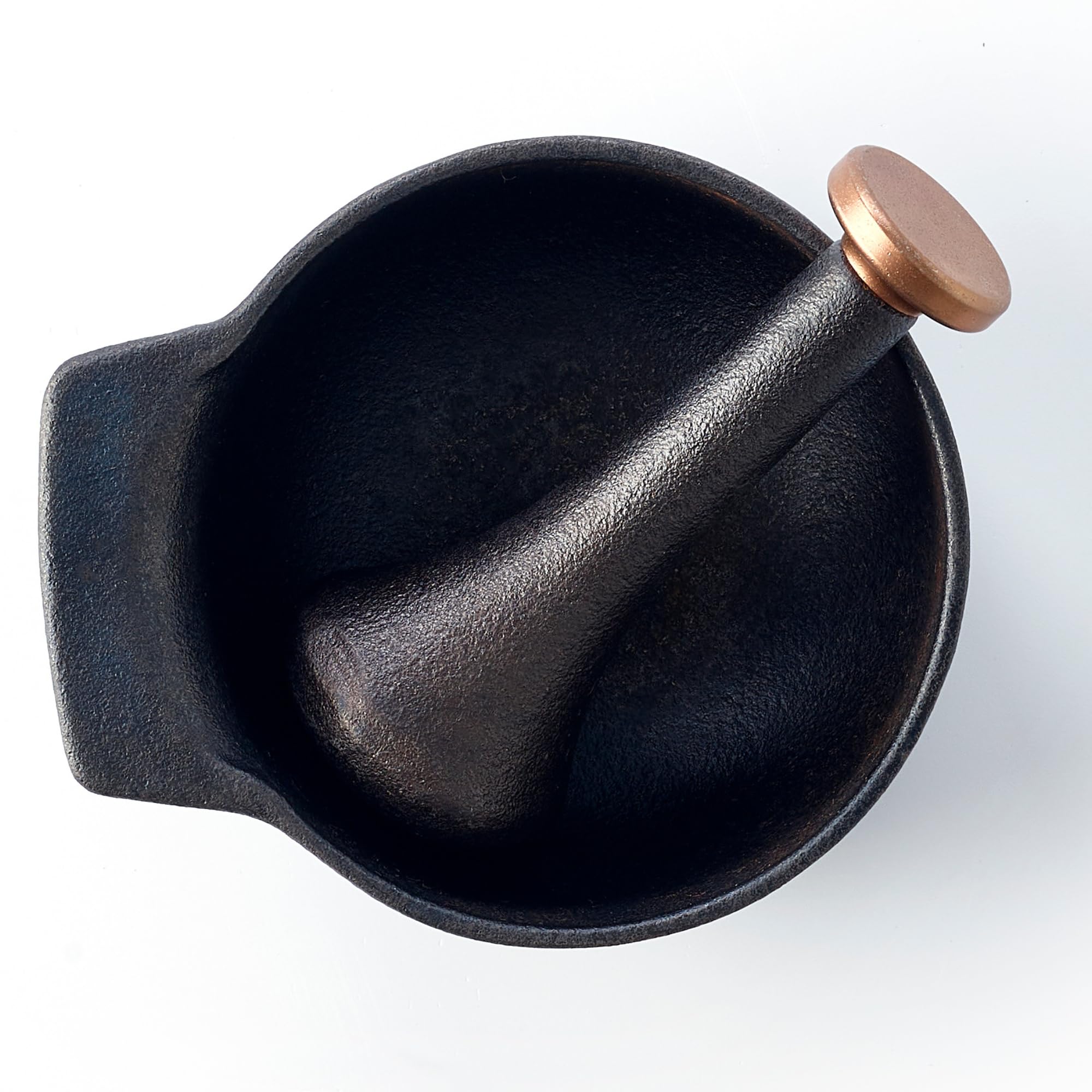 Alva Nori Enameled Cast Iron Mortar & Pestle Set - 2-Cup Heavy Duty Spice Grinder with Textured Interior - Durable Kitchen Tool for Guacamole, Herbs, Pesto, 4" Black Non-Toxic - Image 8