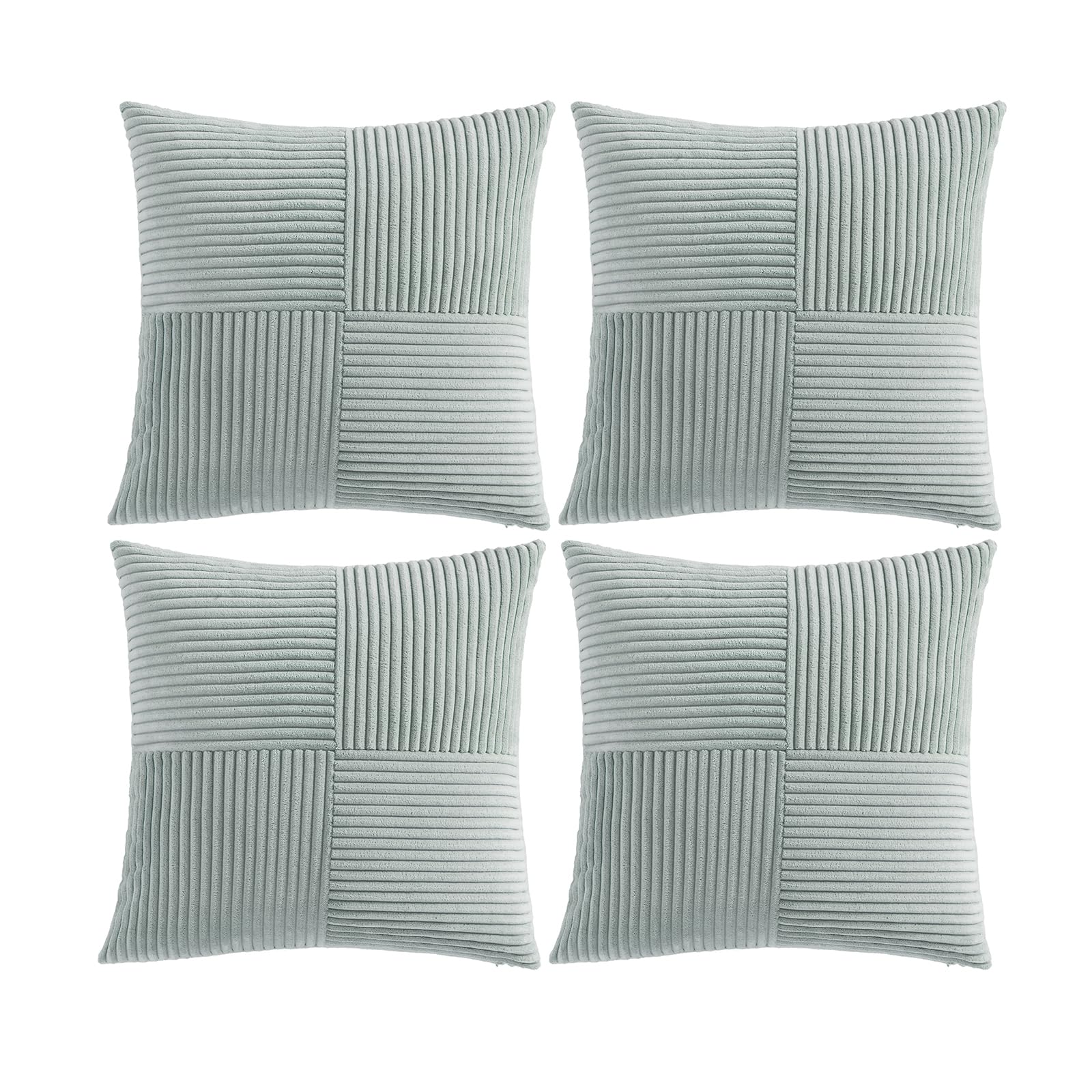 Fancy Homi 4 Packs Grey Blue Decorative Throw Pillow Covers 18x18 Inch for Couch Bed Sofa Rustic Boho