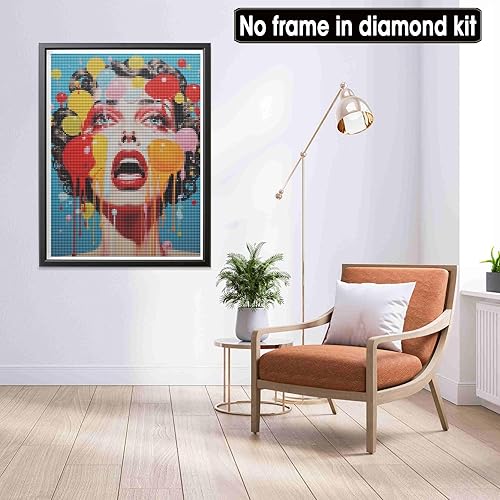 Miniatura 4 de Kits de pintura de diamantes para mujer para adultos, pintura con arte de diamantes, pintura abstracta, taladro completo redondo, diamantes de