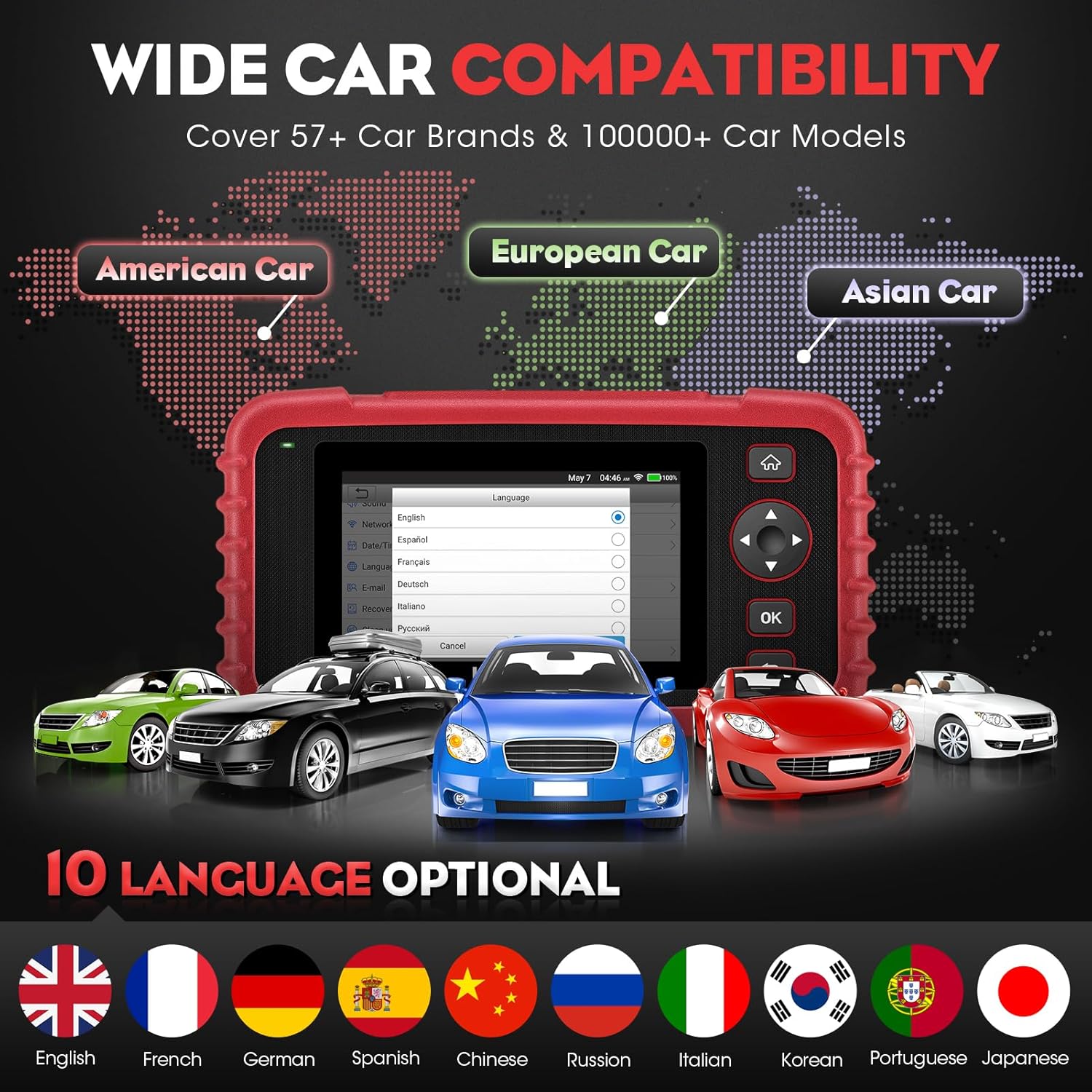Launch OBD2 Scanner CRP123X Elite, 2026 Lifetime Update WiFi Scan Tool, Engine at SRS Airbag Scanner, 3 Resets Diagnostic Scanner, Code Reader for All Cars, AutoVIN, FCA SGW, Voltage Monitor