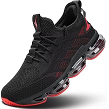 Pozvnn Mens Running Shoes Air Cushion Slip on Walking Tennis Sneakers Fashion Casual Breathable Trail Sport Gym