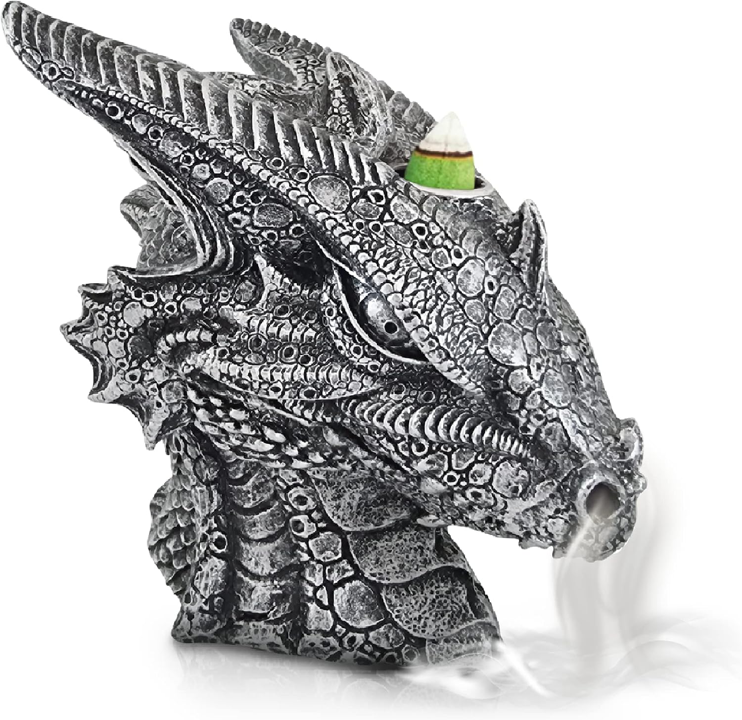 CARVIA Gifts Dralo The Smoking Dragon Statue Head with backflow Incense Burner. Ancient Oracle of Life Dragon Statues and Figurines, Dragon Gifts,