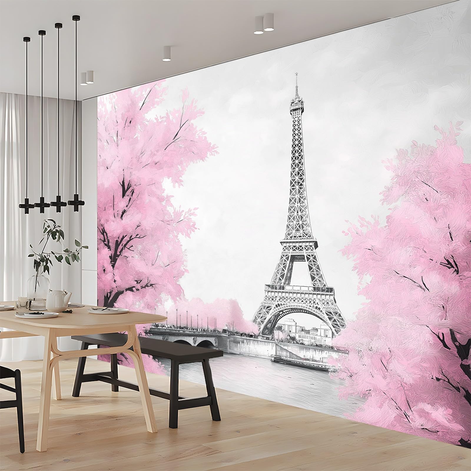 Tapeta ścienna Akwarela Architektura Kwiaty 3D Tapety Fototapety Tapeta z włókniny 250 x 175 cm Salon Sofa Sypialnia Gabinet Dekoracja domu Tapeta Biała Róża