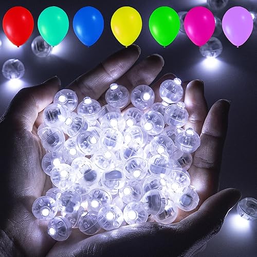 Luces LED para globos, 100 unidades, mini bolas redondas, luces de tiempo de espera largo para globos, lámpara de bola LED, impermeable, pequeña luz