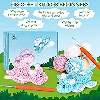 Vista 45 de Kit de ganchillo para principiantes, kit de ganchillo para principiantes para adultos con tutoriales en video paso a paso, kits de animales