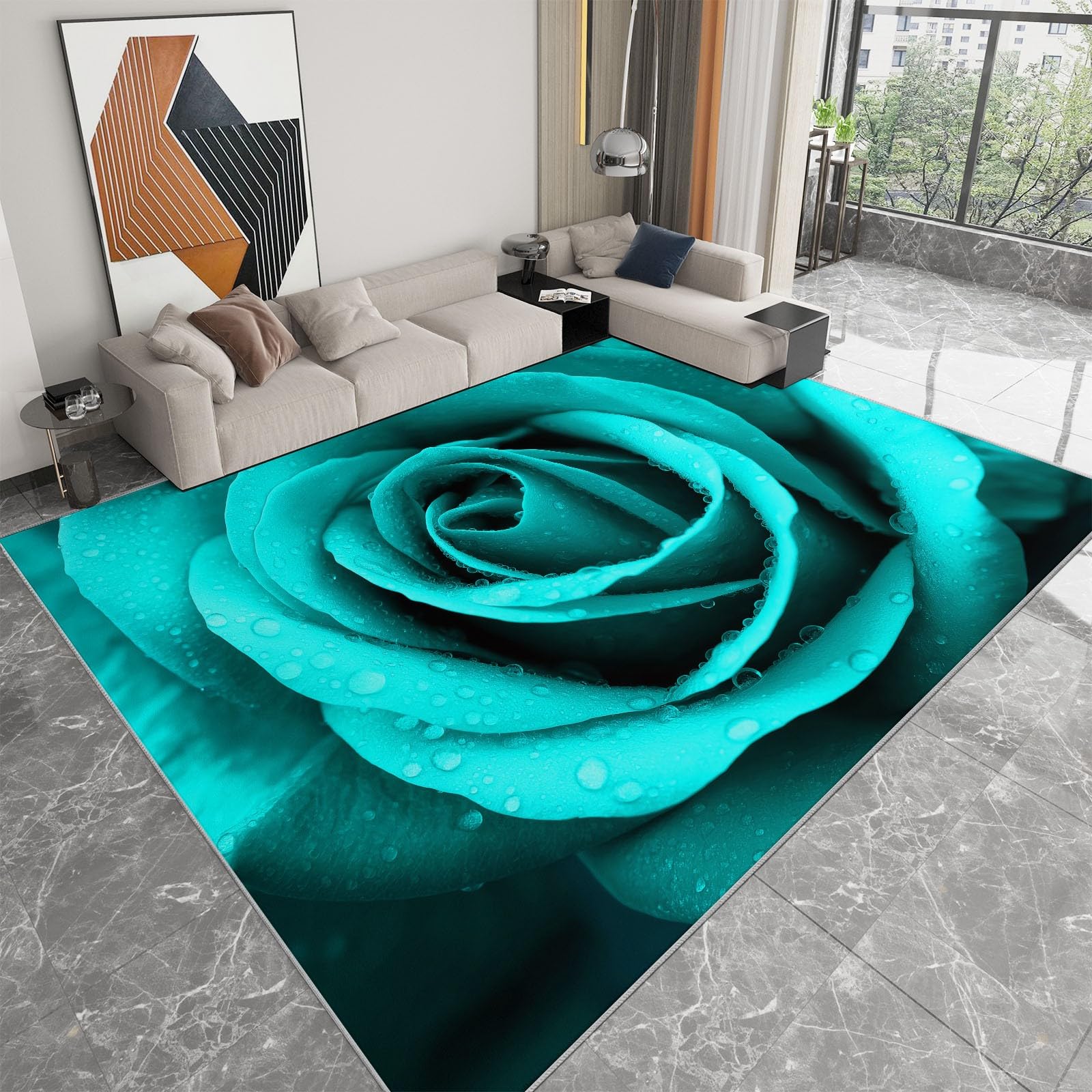 Tapis de salon antidérapant et doux résolvant le problème des sols froids