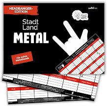 snaPmee City Land River Metal Edition Game + Gift for Heavy Metal Fans The Metalhead Quiz 50 Sheets A4