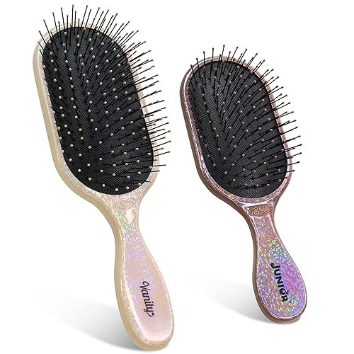 NuWay 4Hair Vanity y Junior Pro 2 piezas. Desenreda sin tirar del cabello húmedo o seco, funciona muy bien para todo tipo de cabello (amatista