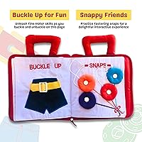 Vista 6 de Pockets of Learning - Libro personalizado My Quiet Book Montessori - Juguete de actividades básicas para la vida Libro interactivo