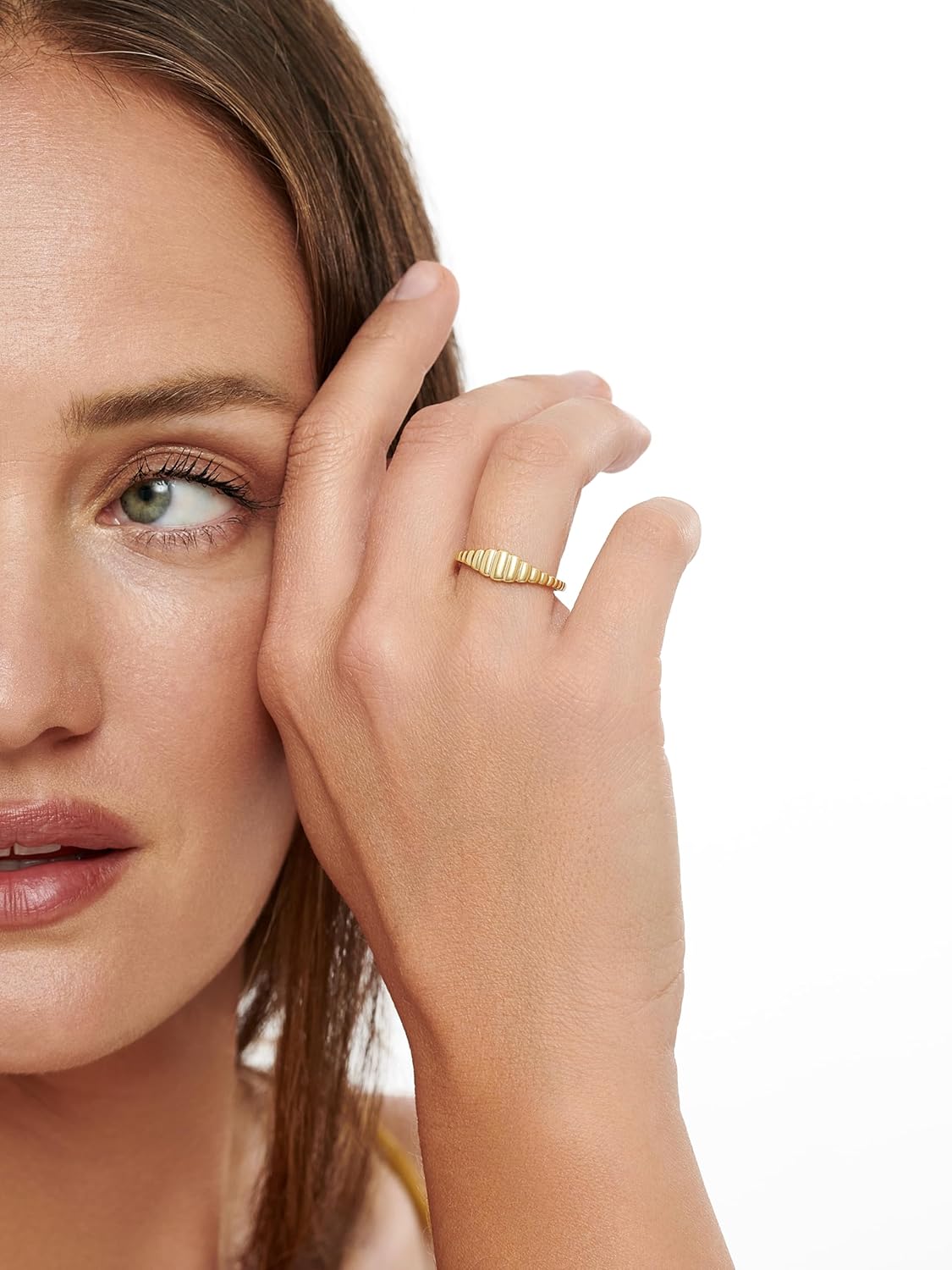 DEVATA Gold or Rhodium Plated Sterling Silver 925 – Eternity, Band Ring for Women – Heart, Knot, Clover, Infinity, Mariner, Cable, Curb, Cuban, Figaro, Daisy, Rope, Ribbed, Dome - Image 5