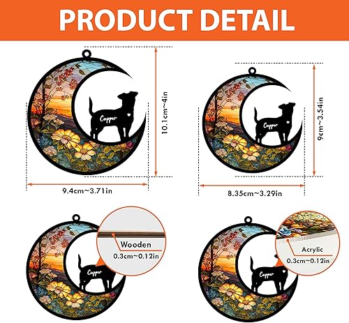 Miniatura 6 de NAZENTI Regalos conmemorativos personalizados para perros, atrapasoles conmemorativos para perros, atrapasoles personalizados para perro, adorno