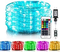 Minetom 33FT Color Changing Rope Lights Outdoor: 100 LEDs, 16 Colors, Waterproof IP65, Remote Control for Christmas, Halloween, Patio Decor